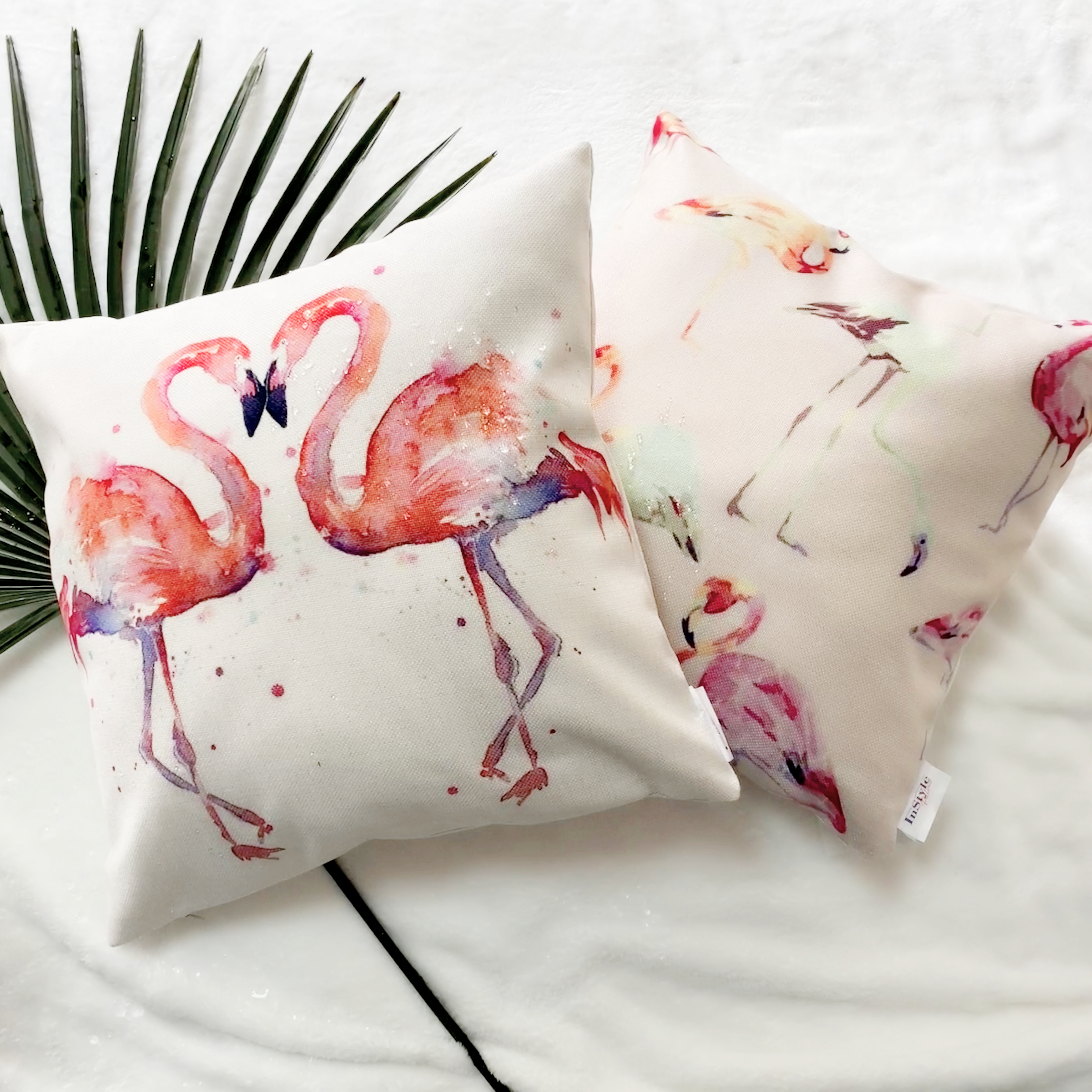 Pink flamingo outdoor sales pillow