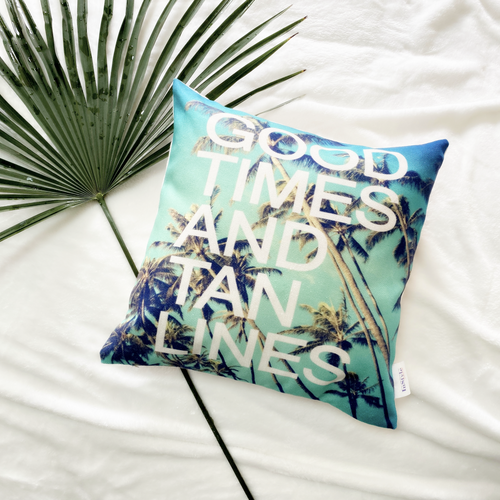 Our Nirvana collection of light Inspirational quotes to inspire you, your family and friends. 3D printed with swaying palm trees amongst blue skies in the background the quote says, 